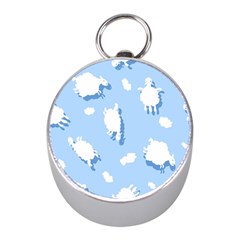 Vector Sheep Clouds Background Mini Silver Compasses by Nexatart