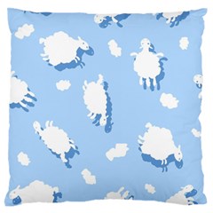 Vector Sheep Clouds Background Large Flano Cushion Case (one Side) by Nexatart