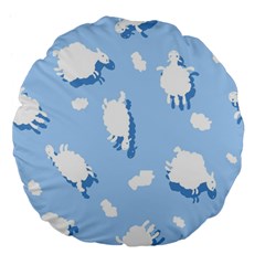 Vector Sheep Clouds Background Large 18  Premium Flano Round Cushions by Nexatart