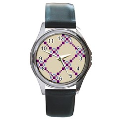 Pattern Background Vector Seamless Round Metal Watch by Nexatart