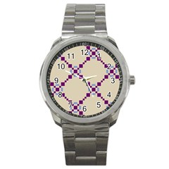 Pattern Background Vector Seamless Sport Metal Watch by Nexatart