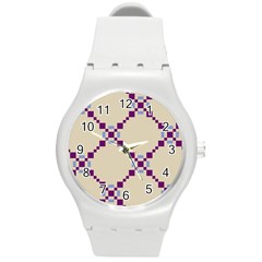 Pattern Background Vector Seamless Round Plastic Sport Watch (m) by Nexatart