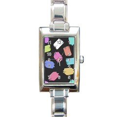 Many Colors Pattern Seamless Rectangle Italian Charm Watch by Nexatart