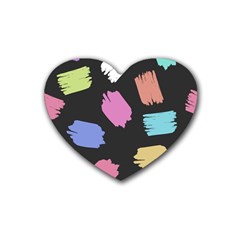 Many Colors Pattern Seamless Rubber Coaster (heart)  by Nexatart