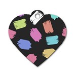 Many Colors Pattern Seamless Dog Tag Heart (One Side) Front