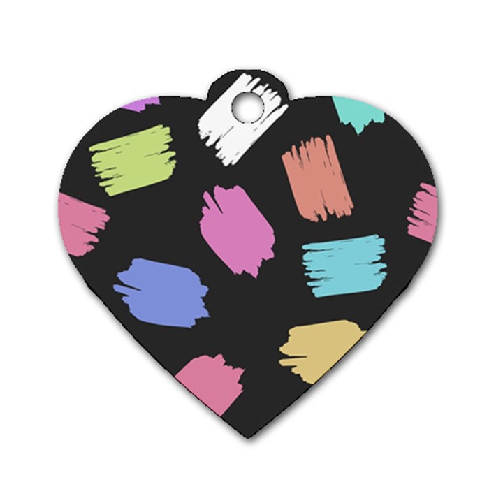 Many Colors Pattern Seamless Dog Tag Heart (One Side)