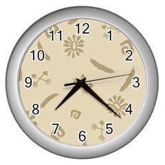 Pattern Culture Seamless American Wall Clocks (silver)  by Nexatart