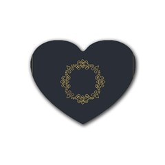 Monogram Vector Logo Round Rubber Coaster (heart)  by Nexatart