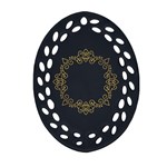 Monogram Vector Logo Round Oval Filigree Ornament (Two Sides) Back