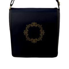 Monogram Vector Logo Round Flap Messenger Bag (l)  by Nexatart