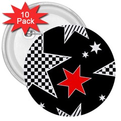 Stars Seamless Pattern Background 3  Buttons (10 Pack)  by Nexatart