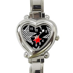 Stars Seamless Pattern Background Heart Italian Charm Watch by Nexatart