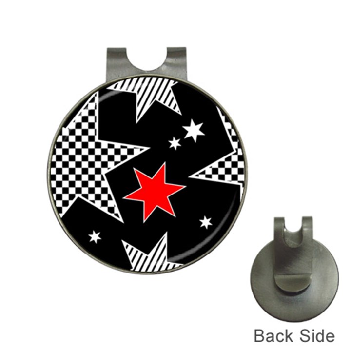 Stars Seamless Pattern Background Hat Clips with Golf Markers