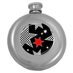 Stars Seamless Pattern Background Round Hip Flask (5 Oz) by Nexatart