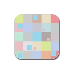 Pastel Diamonds Background Rubber Coaster (square)  by Nexatart