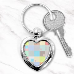 Pastel Diamonds Background Key Chains (heart)  by Nexatart