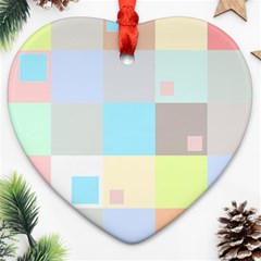 Pastel Diamonds Background Heart Ornament (two Sides) by Nexatart