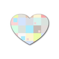 Pastel Diamonds Background Rubber Coaster (heart)  by Nexatart