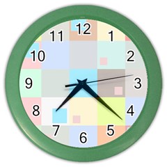 Pastel Diamonds Background Color Wall Clocks by Nexatart