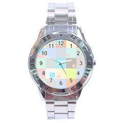 Pastel Diamonds Background Stainless Steel Analogue Watch by Nexatart