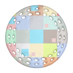 Pastel Diamonds Background Round Filigree Ornament (two Sides) by Nexatart