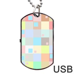 Pastel Diamonds Background Dog Tag Usb Flash (two Sides) by Nexatart