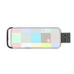 Pastel Diamonds Background Portable USB Flash (Two Sides) Back