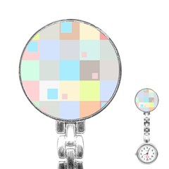 Pastel Diamonds Background Stainless Steel Nurses Watch by Nexatart