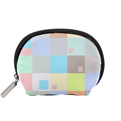 Pastel Diamonds Background Accessory Pouches (small)  by Nexatart