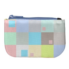 Pastel Diamonds Background Large Coin Purse by Nexatart