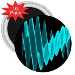 Wave Pattern Vector Design 3  Magnets (10 pack) 