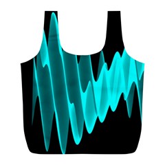 Wave Pattern Vector Design Full Print Recycle Bags (L) 