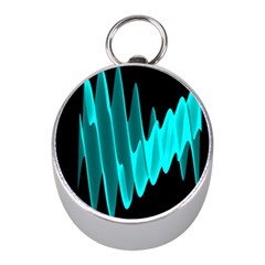 Wave Pattern Vector Design Mini Silver Compasses