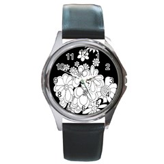 Mandala Calming Coloring Page Round Metal Watch by Nexatart