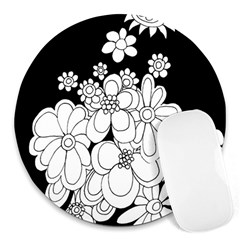 Mandala Calming Coloring Page Round Mousepads by Nexatart