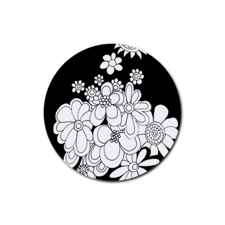 Mandala Calming Coloring Page Rubber Round Coaster (4 pack) 