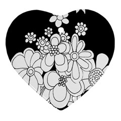 Mandala Calming Coloring Page Heart Ornament (two Sides) by Nexatart