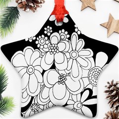 Mandala Calming Coloring Page Star Ornament (two Sides) by Nexatart