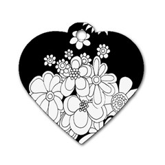 Mandala Calming Coloring Page Dog Tag Heart (one Side) by Nexatart