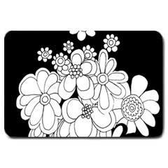 Mandala Calming Coloring Page Large Doormat  by Nexatart