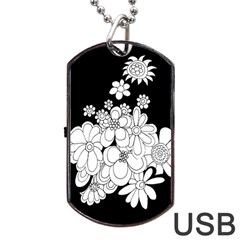 Mandala Calming Coloring Page Dog Tag Usb Flash (one Side) by Nexatart