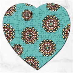 Circle Vector Background Abstract Jigsaw Puzzle (heart) by Nexatart