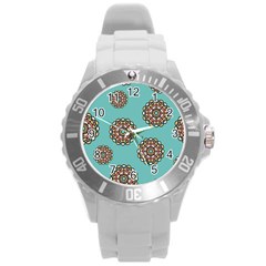 Circle Vector Background Abstract Round Plastic Sport Watch (l)