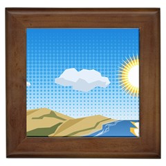 Grid Sky Course Texture Sun Framed Tiles by Nexatart