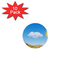 Grid Sky Course Texture Sun 1  Mini Buttons (10 Pack)  by Nexatart