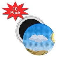 Grid Sky Course Texture Sun 1 75  Magnets (10 Pack) 