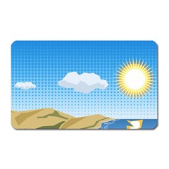 Grid Sky Course Texture Sun Magnet (rectangular) by Nexatart