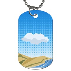 Grid Sky Course Texture Sun Dog Tag (two Sides) by Nexatart