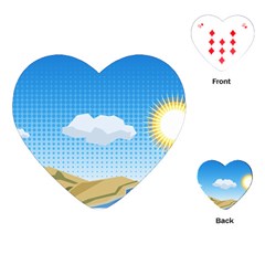 Grid Sky Course Texture Sun Playing Cards (heart)  by Nexatart