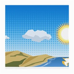 Grid Sky Course Texture Sun Medium Glasses Cloth by Nexatart